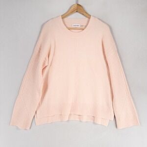 Calvin Klein Sweater Womens Medium Light Pastel Pink Soft Dressing Relaxed Cozy
